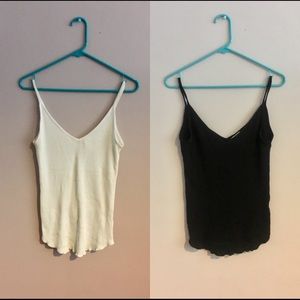 Ribbed Black and White Tanks
